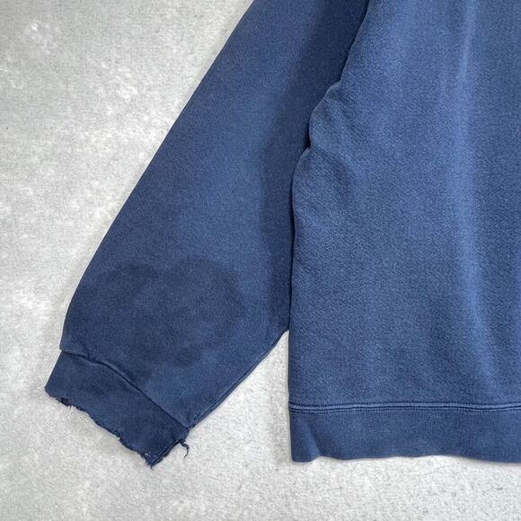 VINTAGE Nike Sweatshirt Mens XL Blue Crewneck 90s Embroidered Swoosh Navy Check - Picture 12 of 13